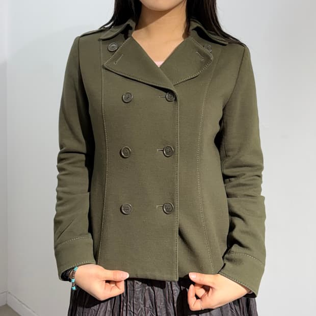 Plein de vie 카키 스티치 더블 자켓