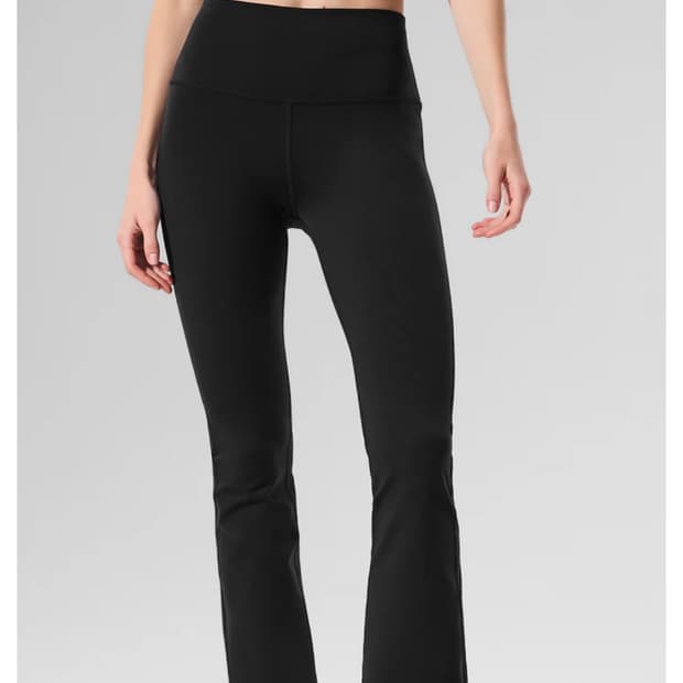 알로 에어브러쉬 하이웨이스트 7/8 부츠컷 레깅스 블랙 S