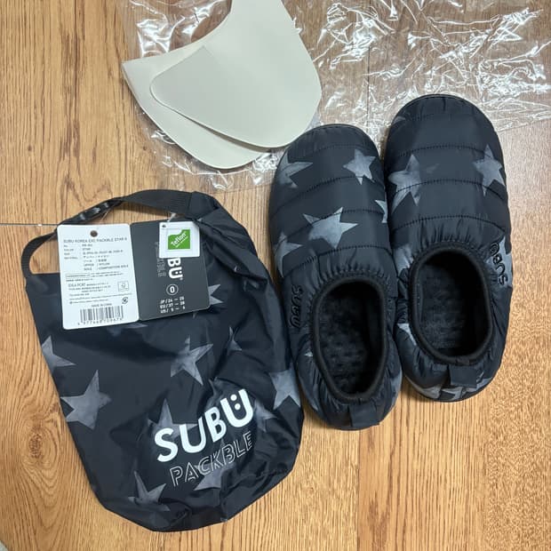 SUBU 스부 패커블 샌들 블랙 스타 사이즈 0