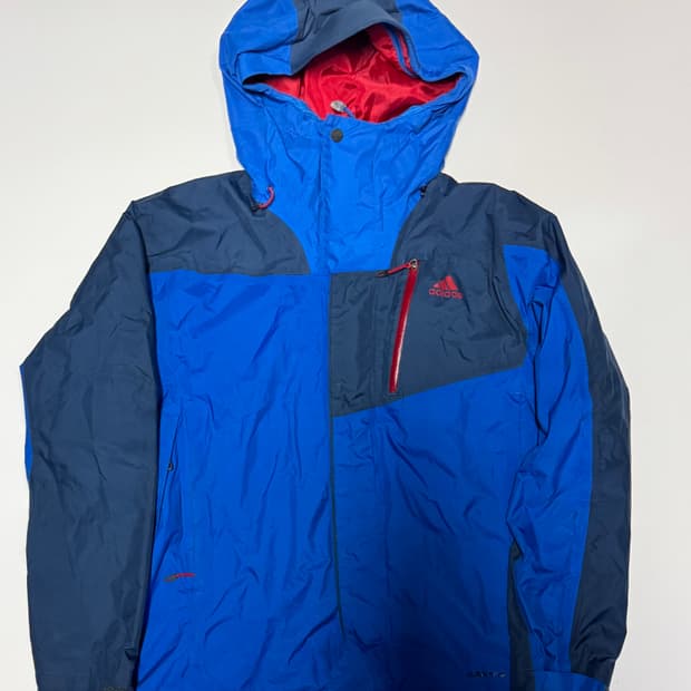 아디다스 컬러 블록 후드 바람막이 자켓 L