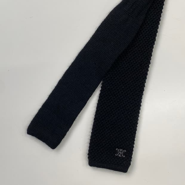 셀린느(celine) 심플로고 정품 명품블랙 니트넥타이 총장127.5cm