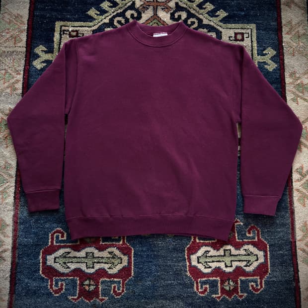 90s USA Maroon wine Plain sweatshirt