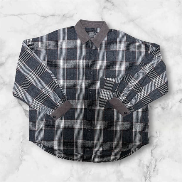 HALHAM - 재패니스 빈티즈 체크 코듀로이 셔츠