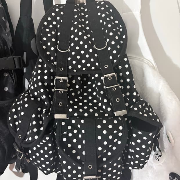 빈티지 모리걸 도트 백팩 배낭 가방