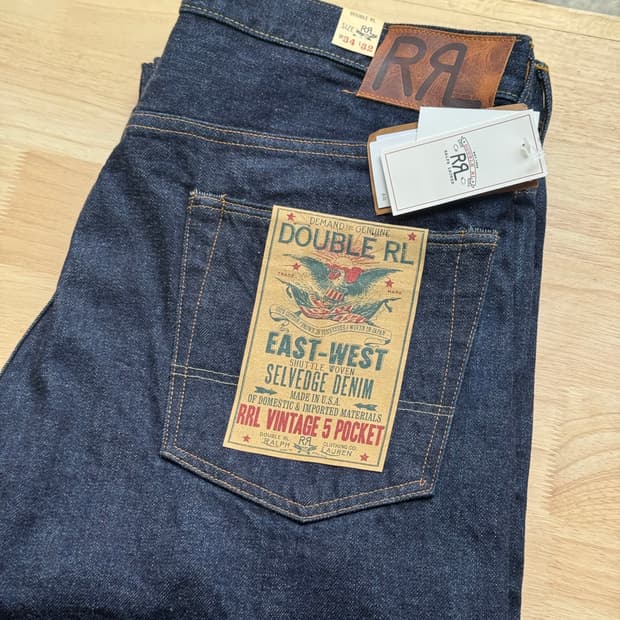 RRL 빈티지 파이브 포켓 셀비지 데님 34
