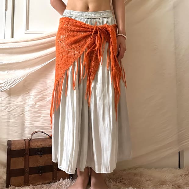 Orange Sunburn Fringe Scarf