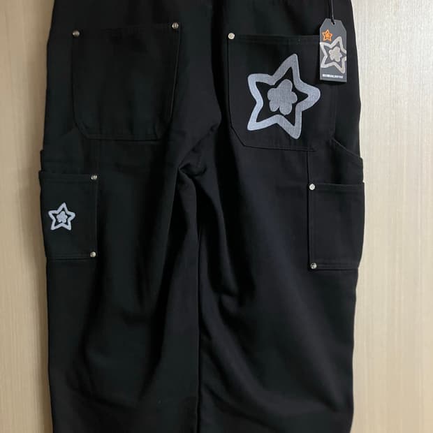 [36] 스타팀 더블니 배기진 블랙 새상품