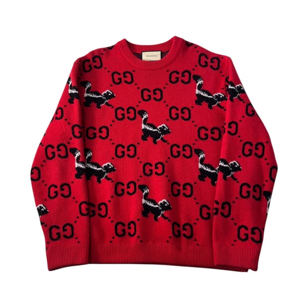 105 구찌 스컹크 멀티 로고 울 니트 