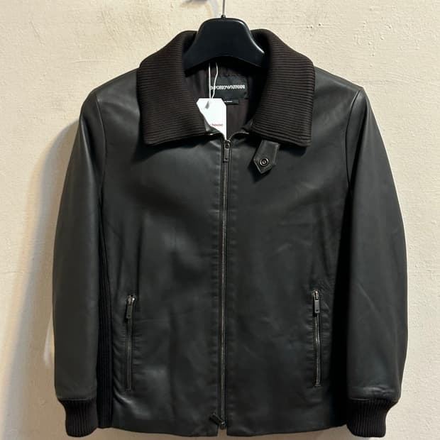 엠포리오 아르마니 레더 블루종 자켓