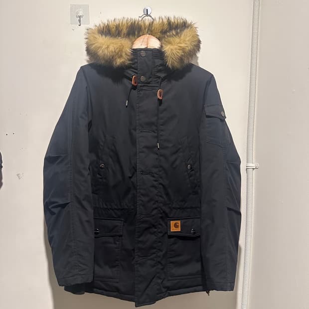 칼하트 퍼 후드 패딩