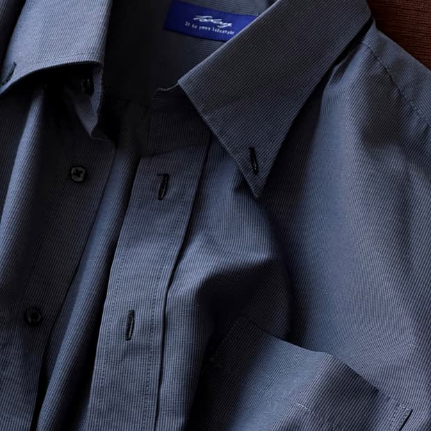 High count poly multi stripe B/D shirt