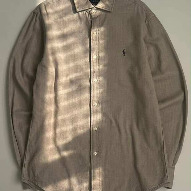 [M] 폴로 랄프로렌 오트밀 베이지 헤링본 슬림핏 셔츠