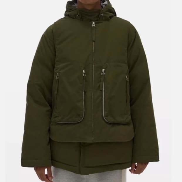 헬무트랭 레이어드 패딩 다운 푸퍼 자켓