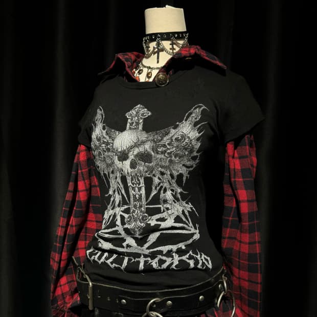 스컬 프린팅 반팔