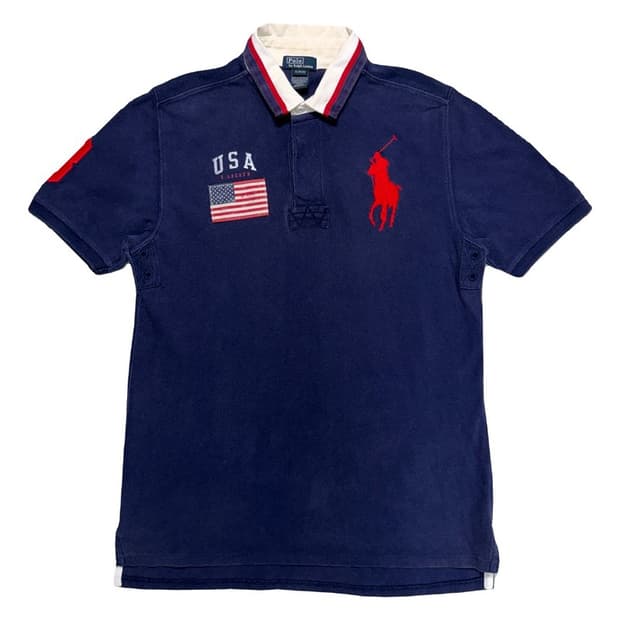 폴로 랄프로렌 빅포니 USA 성조기 PK 카라 티셔츠 네이비 XL