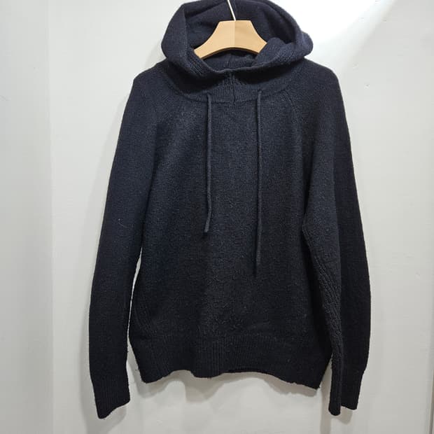 엔니튜드(enNittude) 울캐시미어 혼방 후드 니트 네이비