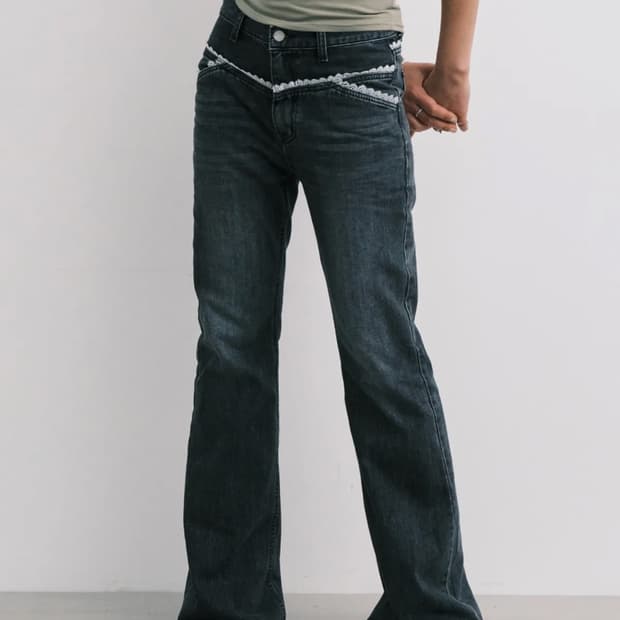(s) 미드나잇무브 lace bt pants (black) 안유진 바지