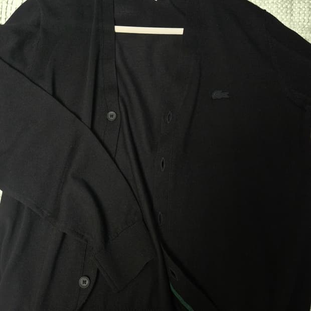 라코스테 메리노 가디건 블랙 M