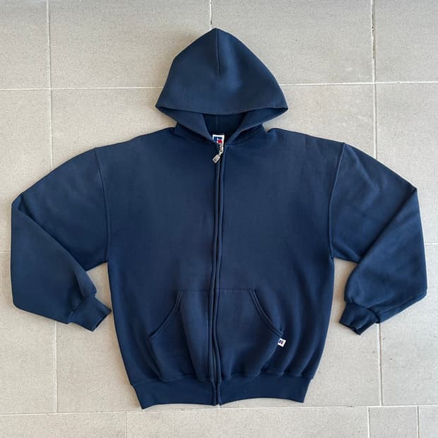 90s 빈티지 러셀 후드집업 네이비 L USA