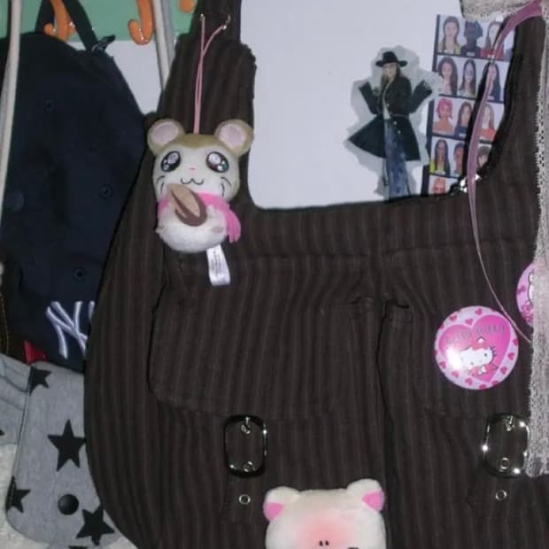 빈티지무드 스트라이프 숄더백