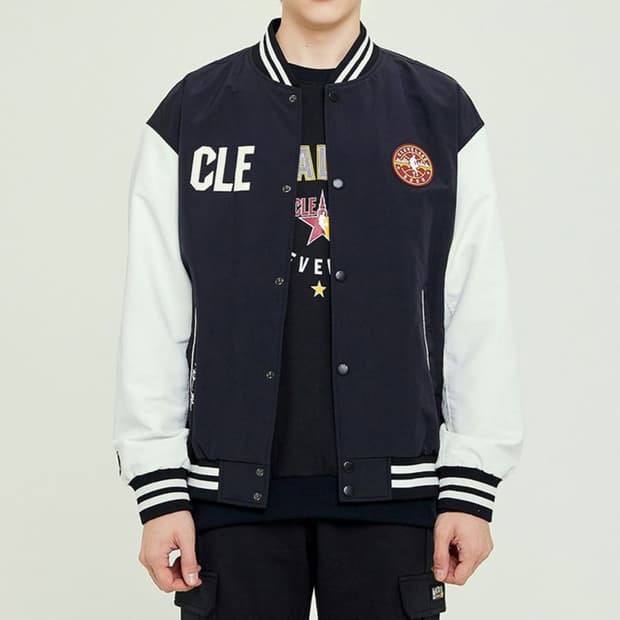 M NBA 엔비에이 CLE 클리브랜드 스타디움 바시티 자켓