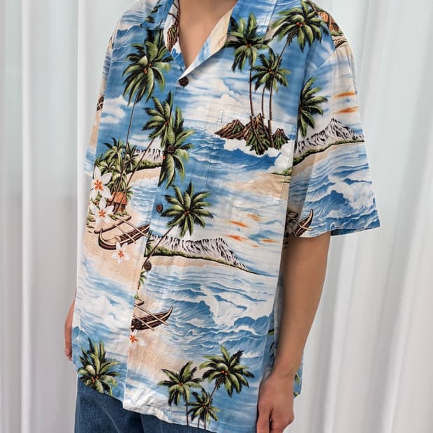[XL]Blue Hawaii USA 하와이안 셔츠