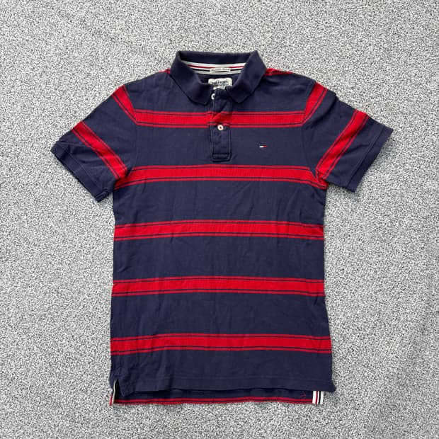 S 타미힐피거 스트라이프 반팔 카라티 0309J