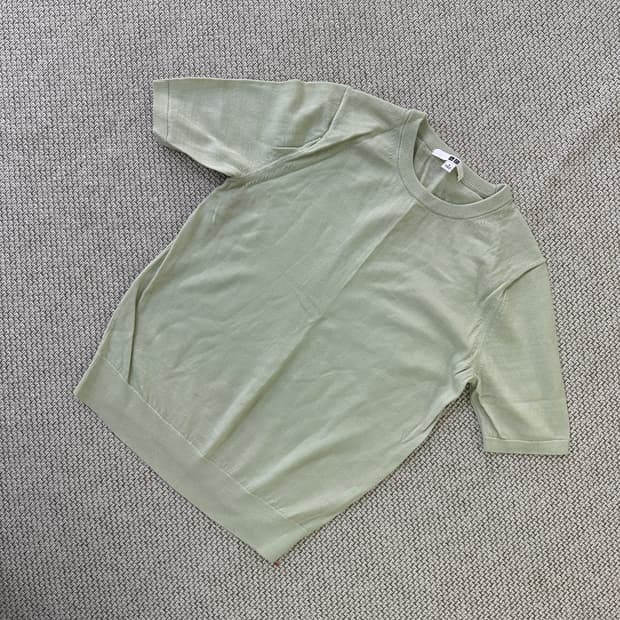 S 유니클로 립 니트 반팔 0410D