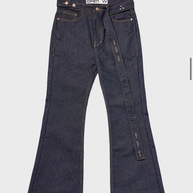 오픈와이와이 BELTED LOOSE BOOTCUT JEAN 