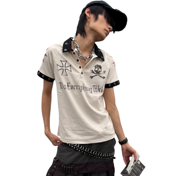 Vintage mood 오피움 스타일 반팔티
