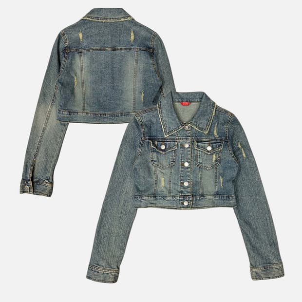 S.P.R damage denim crop jacket