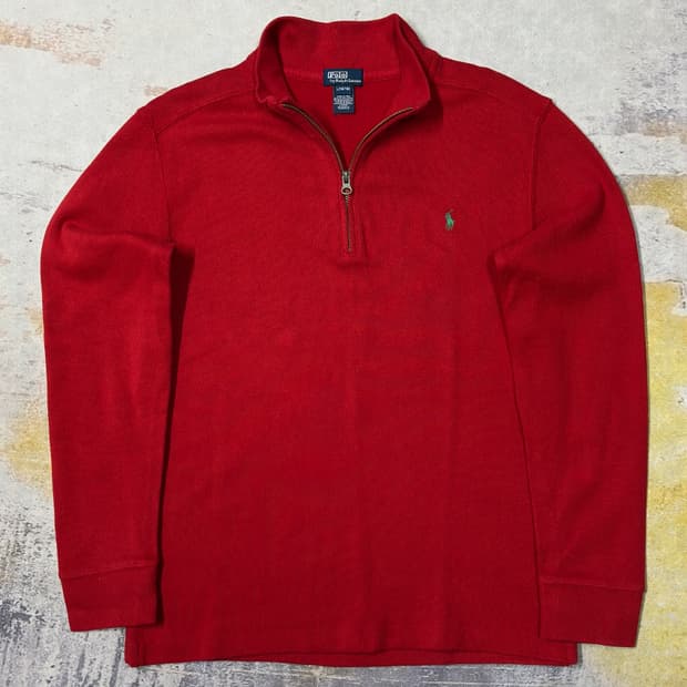 폴로랄프로렌 하프집업 니트 레드 L