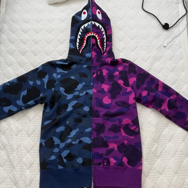 베이프 아수라 컬러 카모 세퍼레이트 샤크 후드집업