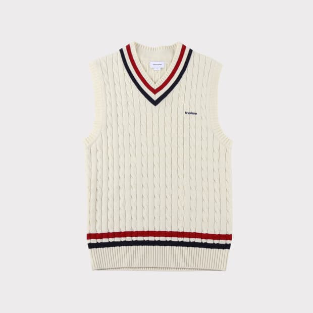 [S] 디스이즈네버댓 꽈배기 니트 조끼