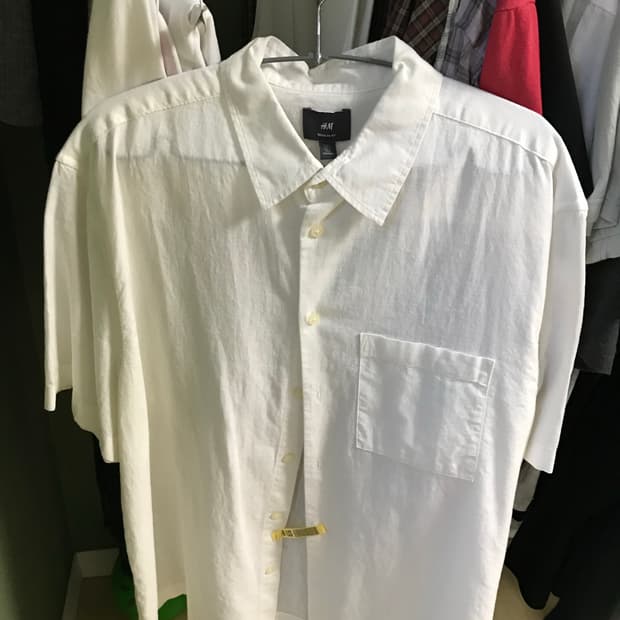 H&M 린넨 반팔 셔츠
