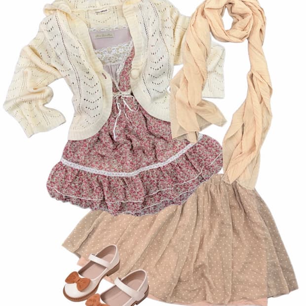 𖤐살구 크림 하구미 코디 set𖤐 