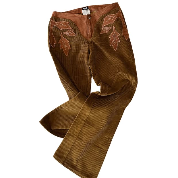 D&G leaf corduroy pants