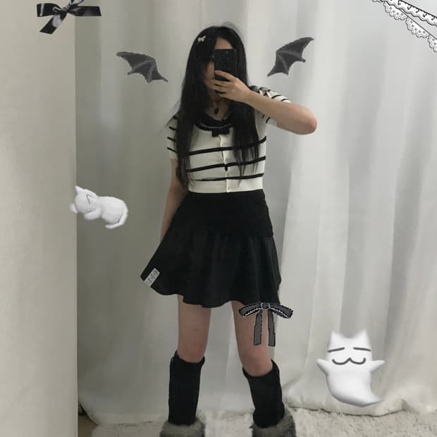 Romantic gal goth look style set