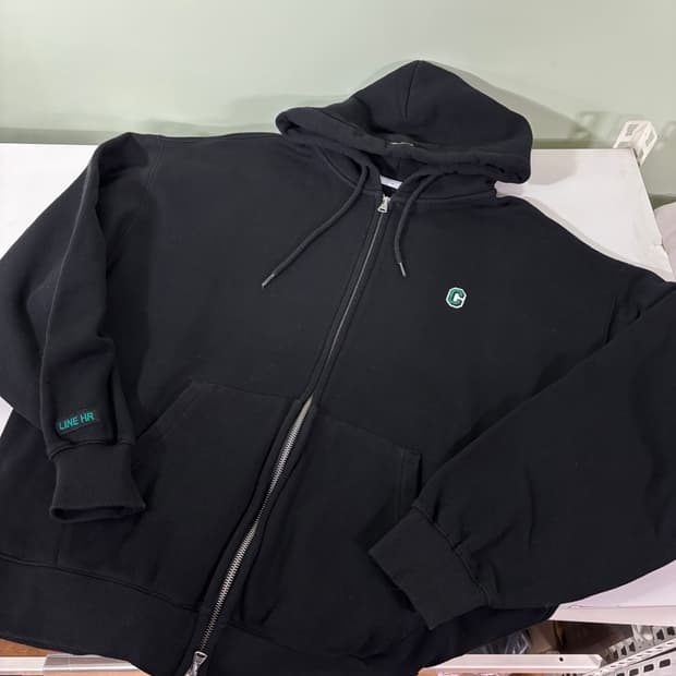 L 105 커버낫 블랙 스몰로고 후드집업