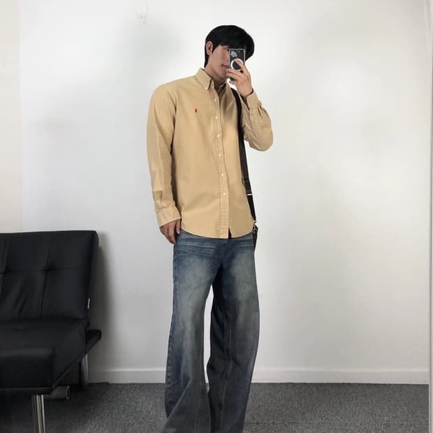 폴로 정품 탄 베이지 셔츠