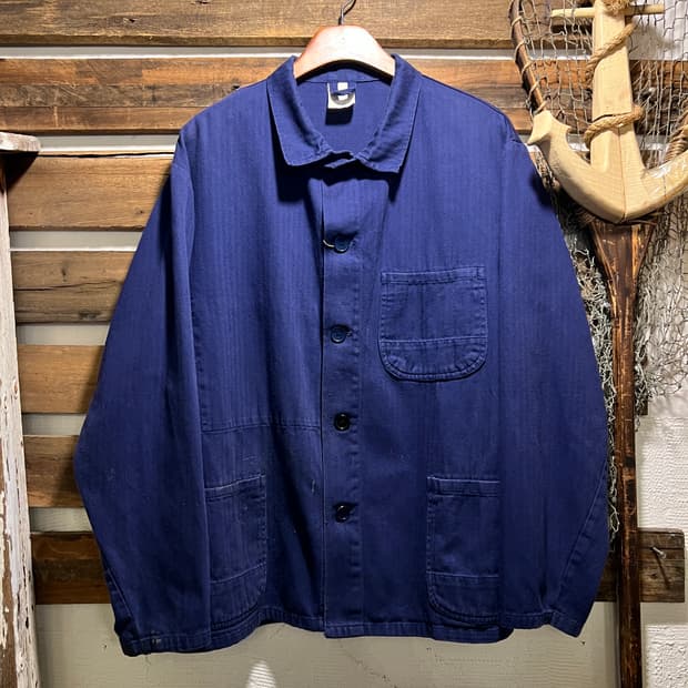 [L]90's 더티워싱 3포켓 HBT 프렌치 워크 자켓