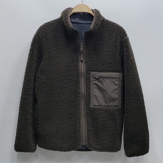 유니클로 U 리버서블 플리스 자켓 뽀글이 점퍼 / 남 S 브라운
