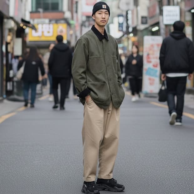 유니클로 옥스포드 헤비 하프워크 자켓