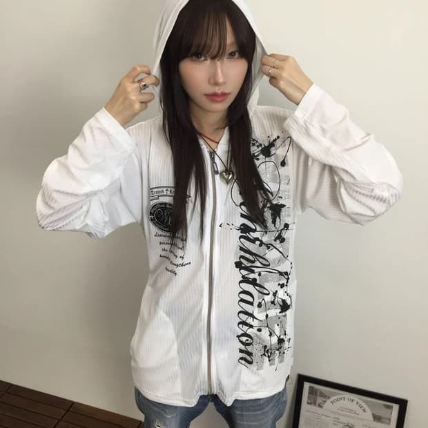 00s With Life Grunge Zip Hoodie