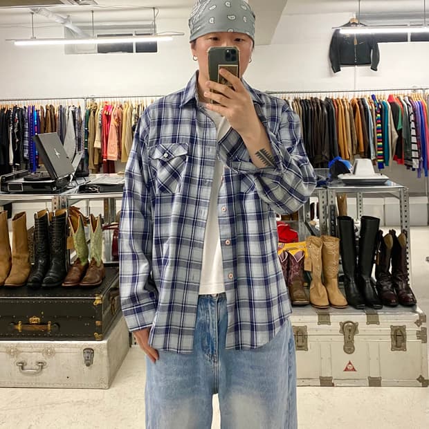 80s LEVI'S ombre shirt 80년대 리바이스 옴브레 체크