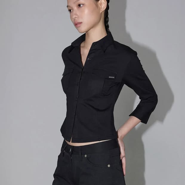 이네기 블랙 셔츠
