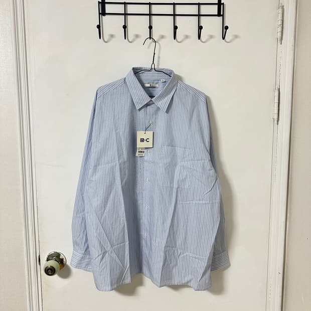 XL 유니클로C 브로드클로스오버사이즈셔츠 63블루