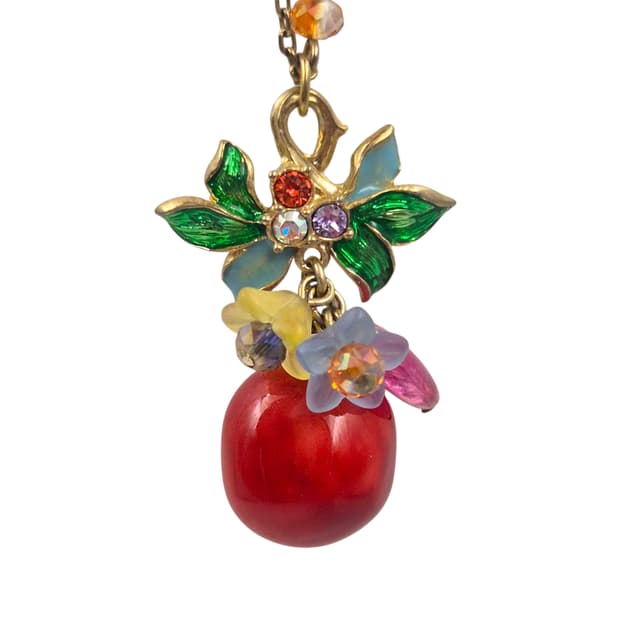 07s 안나수이 빅 체리&꽃잎 레이어드 목걸이