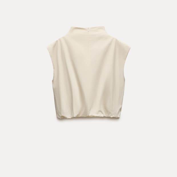 Zara mock neck balloon top 벌룬 탑