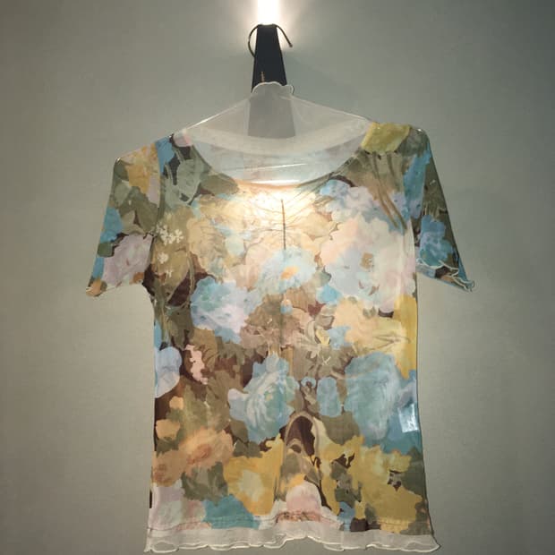 Jpg Vintage flower see through blouse